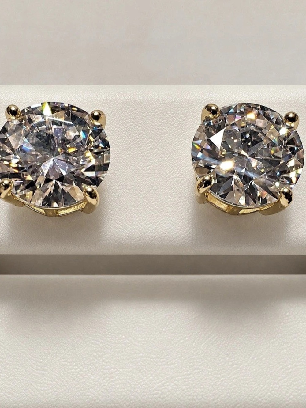 4 CTW Moissanite Stud Earrings, Sterling Silver, VVS D Color
